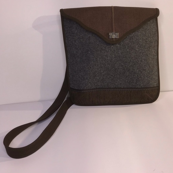 Material Things Unisex Crossbody Gray Brown Bag - Picture 1 of 8